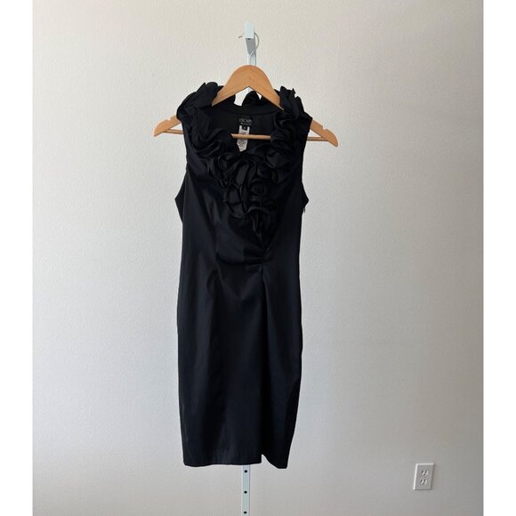 Xscape Dress 6 Ruffles BodyCon Little Black Dress Coquette Romantic Femme Fatale - Picture 7 of 16